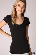 Scoop neck short sleeve layering top shop fond du lac women’s boutique