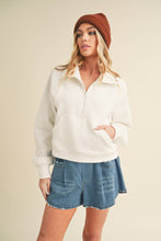Load image into Gallery viewer, Half zip sweatshirt funnel neck shop fond du lac women’s boutique