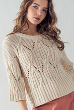 Load image into Gallery viewer, CROCHET CREW NECK SWEATER
