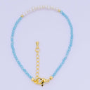 24K Gold Filled Freshwater Pearl Seed Multifaceted Gemstone Bead Bracelet