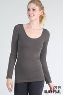 Long sleeve layering top scoop neck shop women’s fond du lac boutique