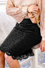 Load image into Gallery viewer, Floral Pattern Lace Pencil Skirt