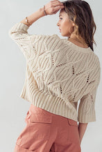 Load image into Gallery viewer, CROCHET CREW NECK SWEATER
