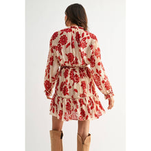 Load image into Gallery viewer, Red Floral Print Dress