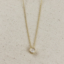 Load image into Gallery viewer, 18k Gold Filled Solitaire CZ Necklace