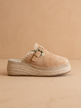 Load image into Gallery viewer, The Edith | Almond Clog Raffia Mule with Western Buckles