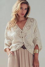 Load image into Gallery viewer, Floral Embroidered Lace Button Front Top