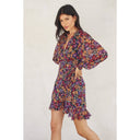 Fall Floral Wrap Dress