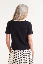 Load image into Gallery viewer, Black sweater contrasting white Shop fond du lac women’s boutique