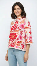 Load image into Gallery viewer, Floral mock neck sweater shop fond du lac women’s boutique