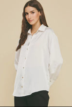 Load image into Gallery viewer, Button down long sleeve white cuffs shop fond du lac women’s boutique