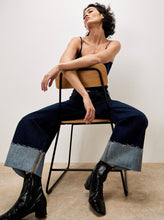 Load image into Gallery viewer, Jean four pockets large turn-up hem wide fit shop fond du lac women’s boutique