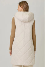 Load image into Gallery viewer, Hood zipper pockets quilted puffer hi-lo hem shop fond du lac women’s boutique