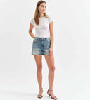 Denim Mid-Rise Cut Off Short