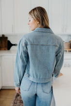 Load image into Gallery viewer, Long sleeve denim jacket light wash shop fond du lac women’s boutique