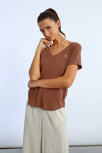 Load image into Gallery viewer, Flowy comfy rhinestone heart short sleeve shop women’s boutique fond du lac