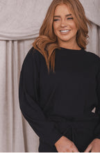 Load image into Gallery viewer, Long sleeve oversized round neckline ribbed cuff shop fond du lac women’s boutique