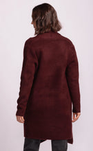 Load image into Gallery viewer, Cardigan knit long Aubergine shop fond du lac women’s boutique