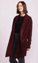Aubergine cardigan long knit shop fond du lac women’s boutique