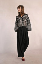 Load image into Gallery viewer, Pleated wide straight leg black pants side pockets shop fond du lac women’s boutique