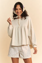 Load image into Gallery viewer, Babydoll long sleeve cream top Davi & Dani shop fond du lac women’s boutique