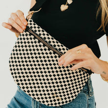 Load image into Gallery viewer, Handbag black white checkered purse shop fond du lac women’s clothing store