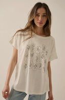 Round neck floral graphic tee short sleeve ivory shop fond du lac women’s boutique