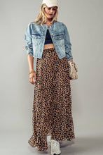 Load image into Gallery viewer, Maxi skirt pleated leopard elastic waist shop fond du lac women’s boutique
