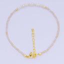 24K Gold Filled Freshwater Pearl Seed Multifaceted Gemstone Bead Bracelet