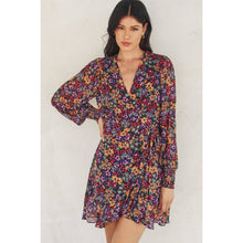 Load image into Gallery viewer, Fall Floral Wrap Dress