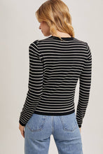 Load image into Gallery viewer, Knit crew neck striped top shop fond du lac women’s boutique