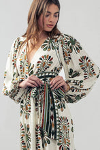 Load image into Gallery viewer, Maxi dress earthy tones wrap linen shop fond du lac women’s boutique