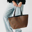Tote woven checkered coffee shop fond du lac women’s boutique