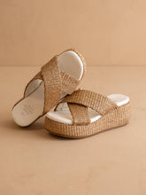 Load image into Gallery viewer, The Fresno Camel | Raffia Platform Sandal
