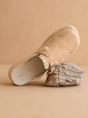 The Edith | Almond Clog Raffia Mule with Western Buckles