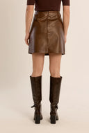 Faux Leather Flared Skirt