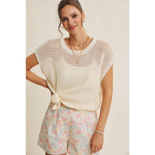 Load image into Gallery viewer, Sun-Soaked Days Open-Knit Fishnet Sweater Top
