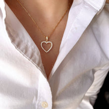 Load image into Gallery viewer, 18k Gold filled Stoned Heart Necklace
