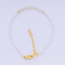 24K Gold Filled Freshwater Pearl Seed Multifaceted Gemstone Bead Bracelet