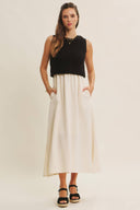 Chunky Sweater Twofer Midi Dress