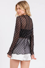 Load image into Gallery viewer, Polka Dot Mesh Long Sleeve Top
