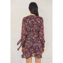 Fall Floral Wrap Dress