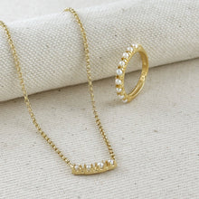Load image into Gallery viewer, 18k Gold Filled Fresh Water Pearl Bar Necklace
