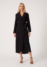 Load image into Gallery viewer, Long Sleeve High-Low Midi Wrap Dress
