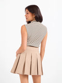 Mock Neck Striped Knit Tank