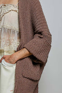 Chenille Open-Front Cardigan