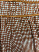 Terracotta Gingham Seersucker Maxi Dress