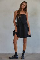 Black dress square neckline adjustable straps lined pockets shop fond du lac women’s boutique 
