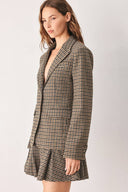 Woven Houndstooth Blazer