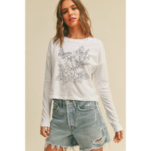 Load image into Gallery viewer, Flowers and Butterfly Graphic Tee
